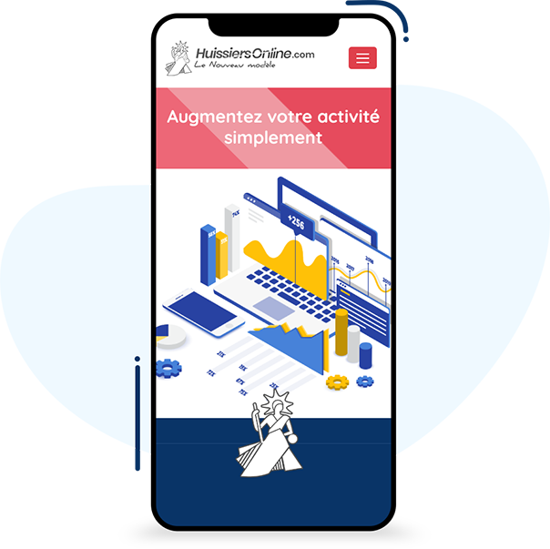 Représentation de HuissOnline.fr sur un Iphone
